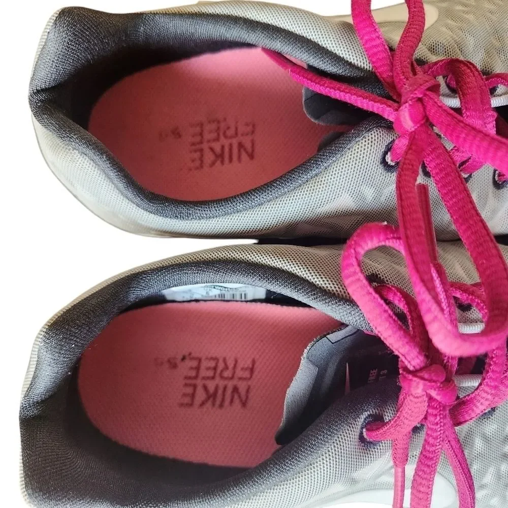 Nike Free TR Fit 3 Running Textured Gray Pink Tennis Shoes Sneakers Women's 8.5